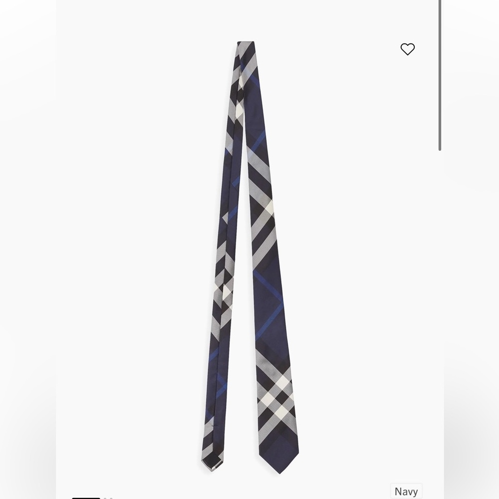 NWT Burberry Blue and Black Plaid Silk Check Tie - Picture 2 of 8